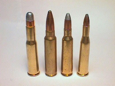 Left to Right: .303 Savage, .300 Savage, .250-3000, .22 High Power. 